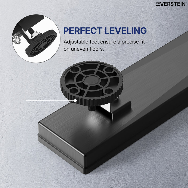 12" x 2.76" Linear Grid Shower Drain Trim, Matte Black