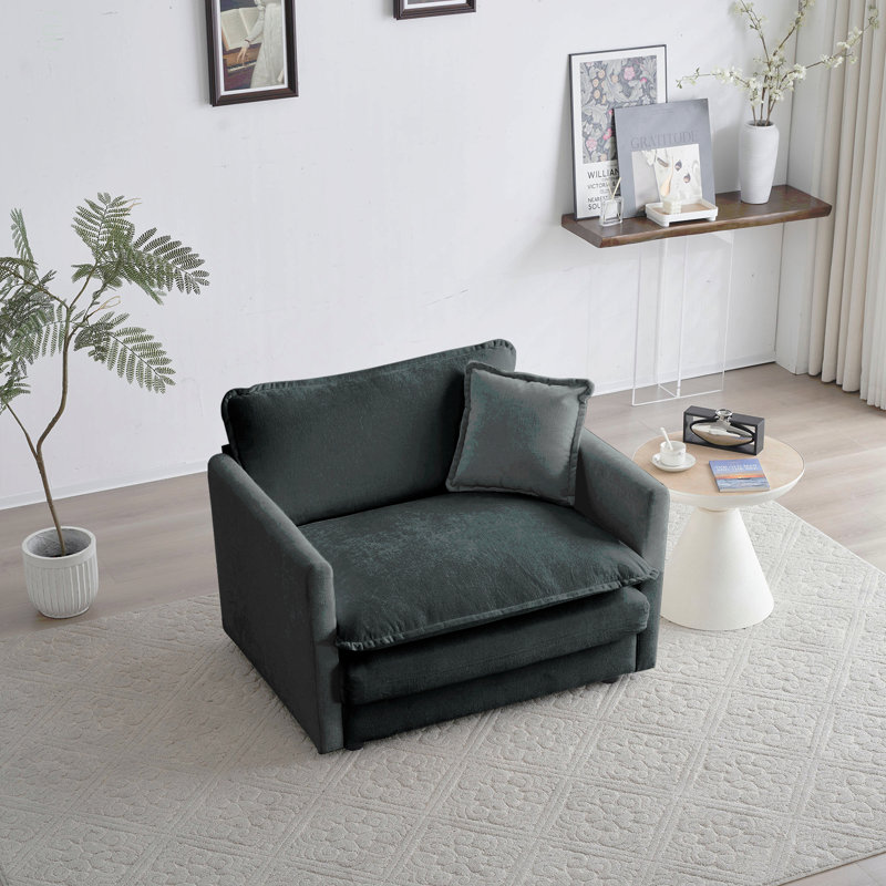 Fauteuil de lecture rembourré Comfy, Gris chenille