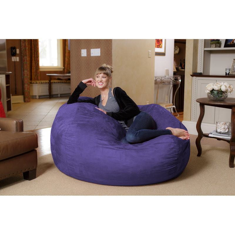 Bean Bag Chair Lounger - Large 5 Foot Classic Shredded Memory Foam Filled Furniture Bean Bag Chair Lounger with Removable and Machine Washable Cover - Big Bean Bag Sofa Lounger with Soft Micro Fiber Cover - Five Foot Bean Bag Lounger in Multiple Colors