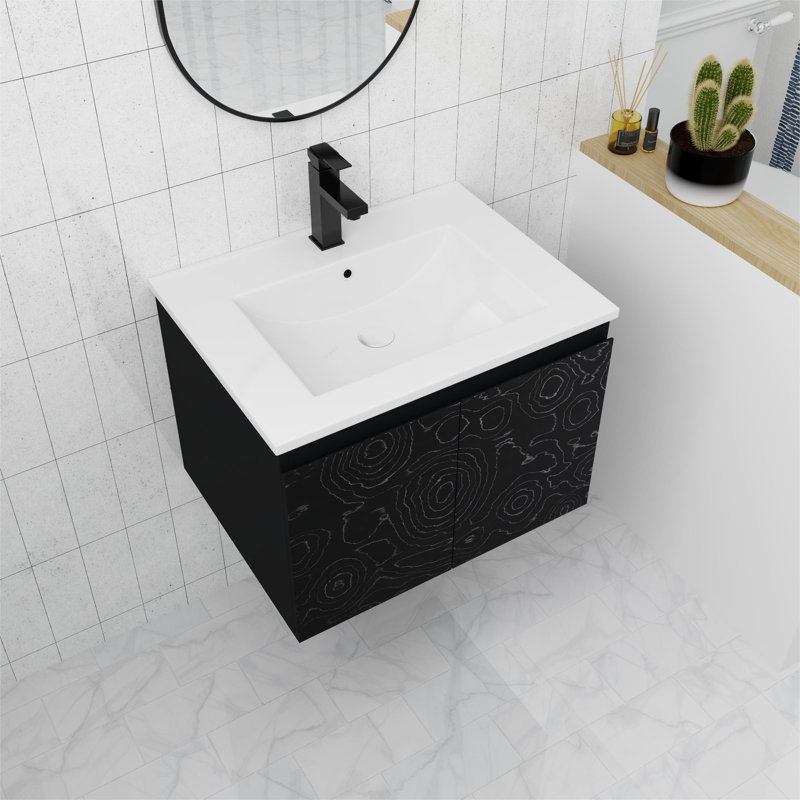 Meuble-lavabo simple avec plateau en céramique 24,02 po Parkville