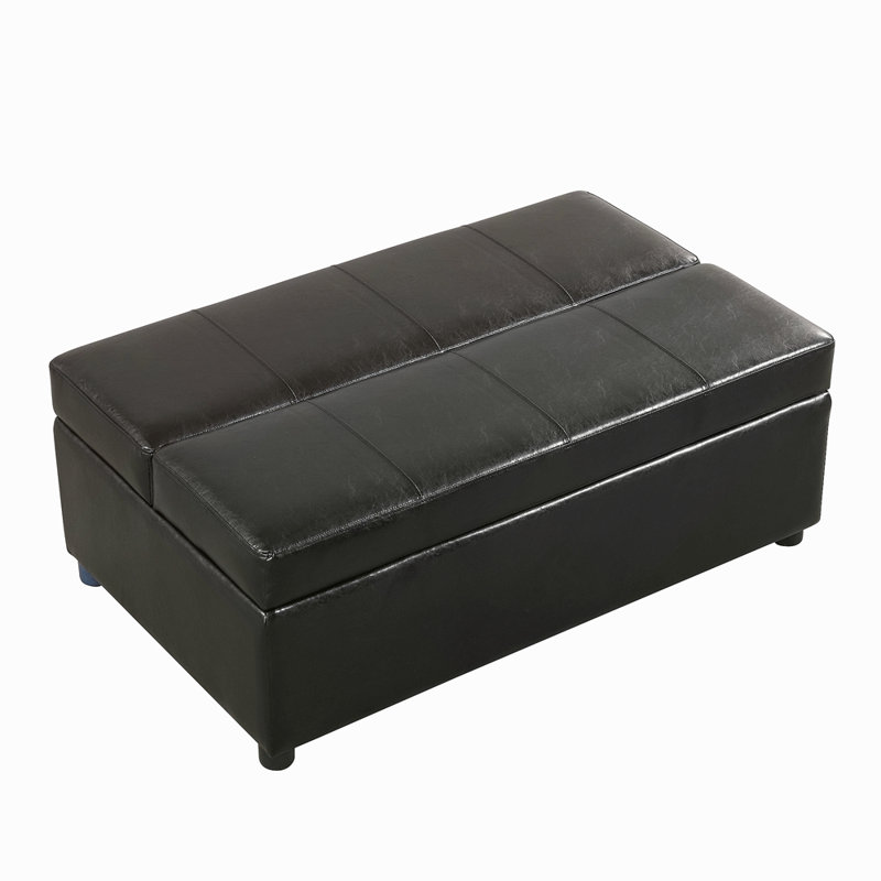 Lit simple escamotable avec repose-pieds et lit d'invité convertible noir