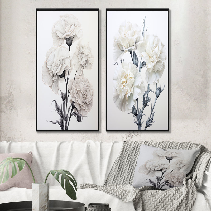 Oeillets monochromes minimalisme - œillets, ensemble de 2, Cadre flottant noir, H 28 po x l 25 po