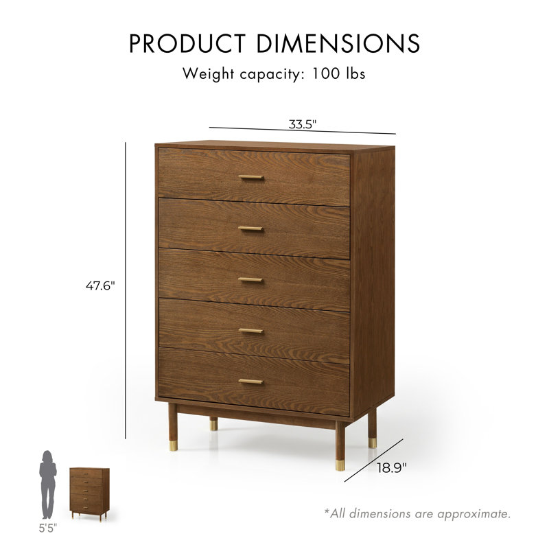 Commode 5 tiroirs Rosamund