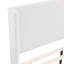 Grand lit plateforme moderne gris, structure en contreplaqué robuste, tête de lit à oreilles, mobilier de chambre à coucher, aucun sommier tapissier élégant requis pour les chambres à coucher, placement direct du matelas