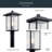 1-Light Black Post Lantern Head with Water Glass Shade