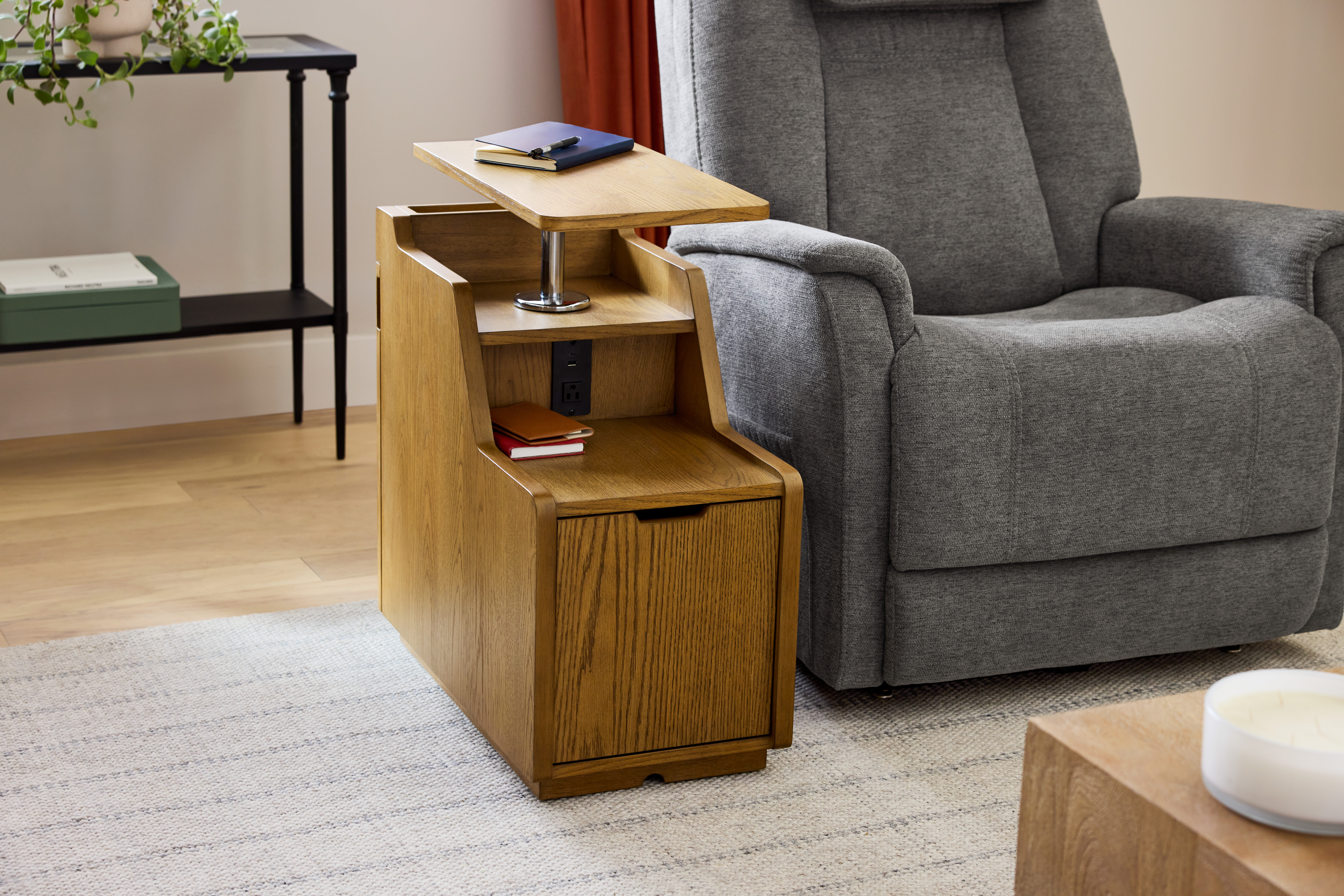 Monolithic Rectangular Smart Side Table Flexsteel Sidekick Smart End Table | Wayfair