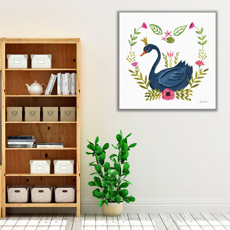 «Swan Love II», reproduction d'art sur toile, H 12 po x l 12 po
