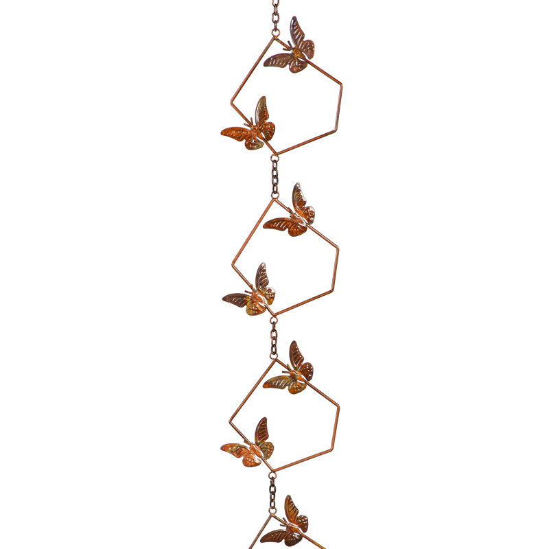 Chaîne de pluie Butterfly Pentagon, H 96 po