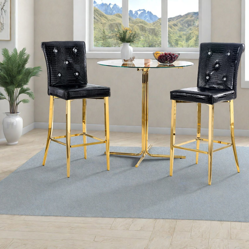 Ensemble de table de salle à manger compacte (doit inclure la table et la chaise), ensemble de cuisine moderne en verre et métal