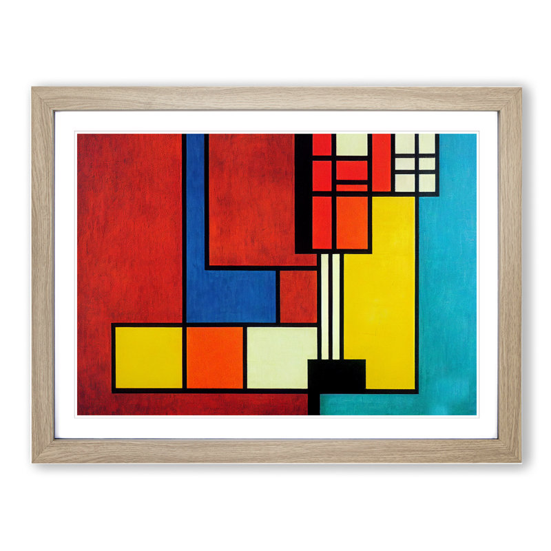 Cubism Abstract Vol.3 - Framed Print, 25cm H x 34cm W x 2cm D, Oak