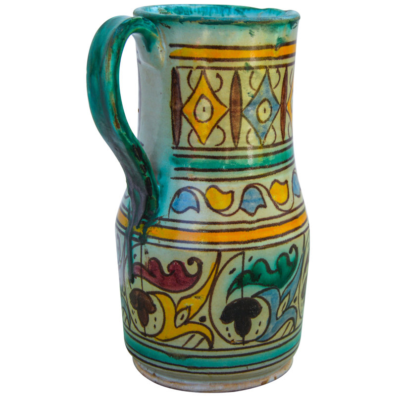 Vase de table en céramique d’intérieur/extérieur orange 7,25 po