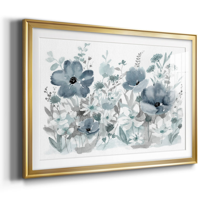 «Blue Nature», reproduction encadrée sur papier, H 19 po x l 27 po x P 1,5 po, Or