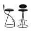 Ensemble de 2 tabourets de bar rembourrés modernes en cuir de polyuréthane avec repose-pieds et conception ergonomique