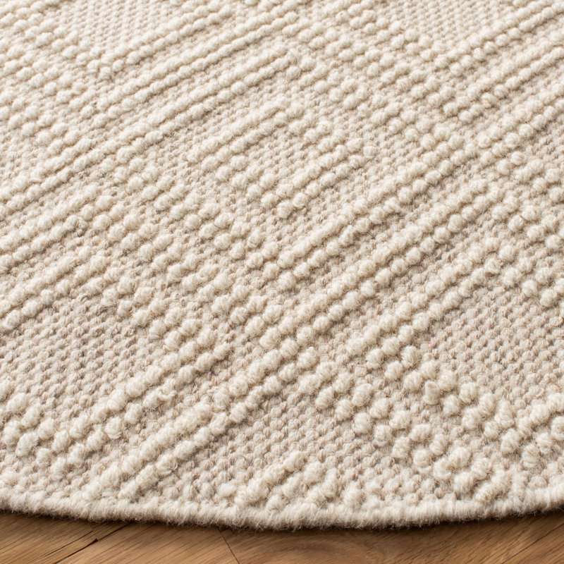 Tapis géométrique en laine / coton tissé à la main Connellsville, Rond 6 pi