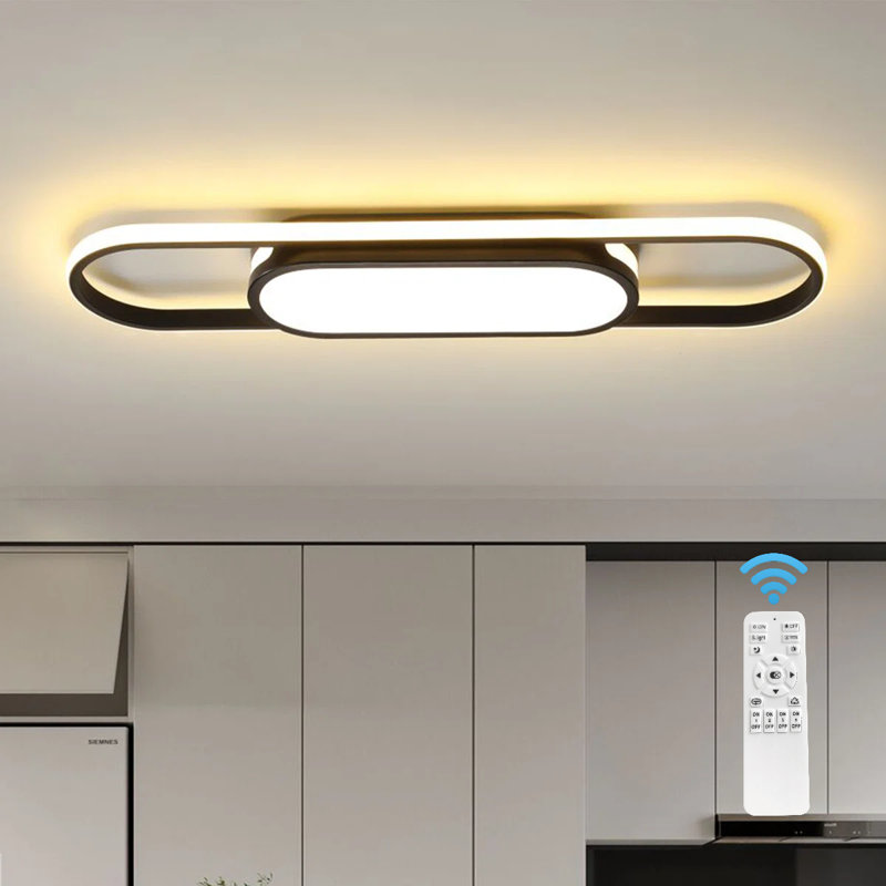 Plafonnier encastré 1 lumière DEL 27,5 po Muscato, Noir