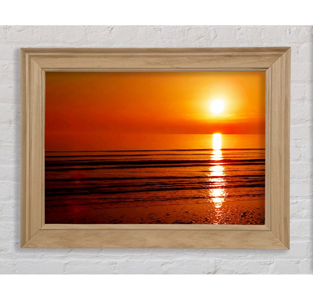 The Oceans Sun Reflection Orange - Einzelner Bilderrahmen Kunstdrucke