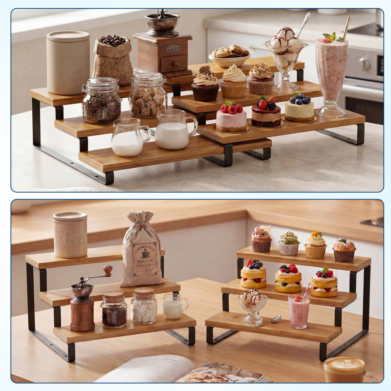 Freestanding Spice Rack, Natural/Black