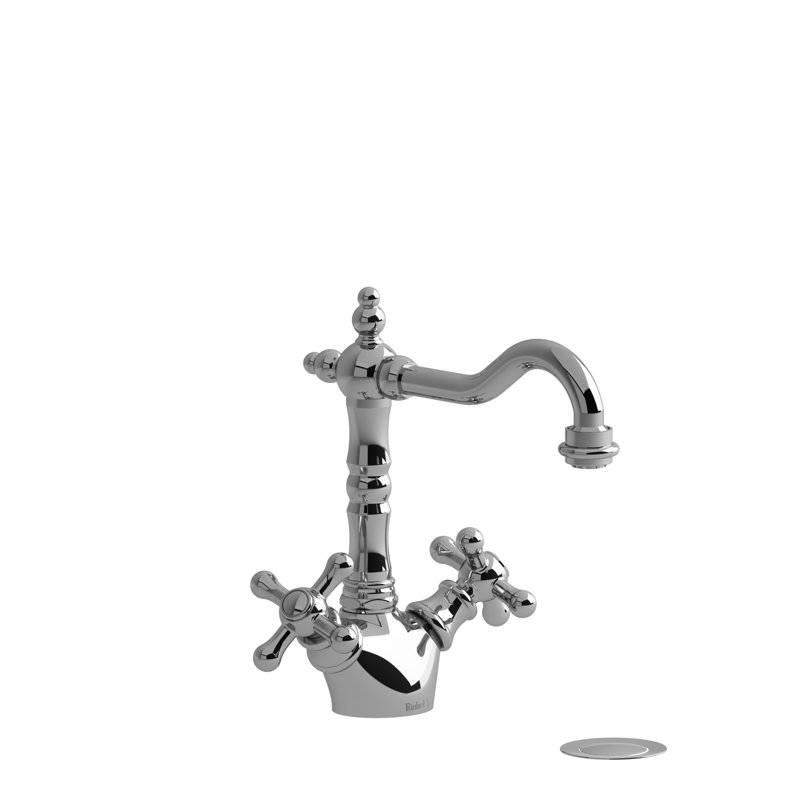 Robinet de salle de bain monotrou avec drain Retro ™, Chrome