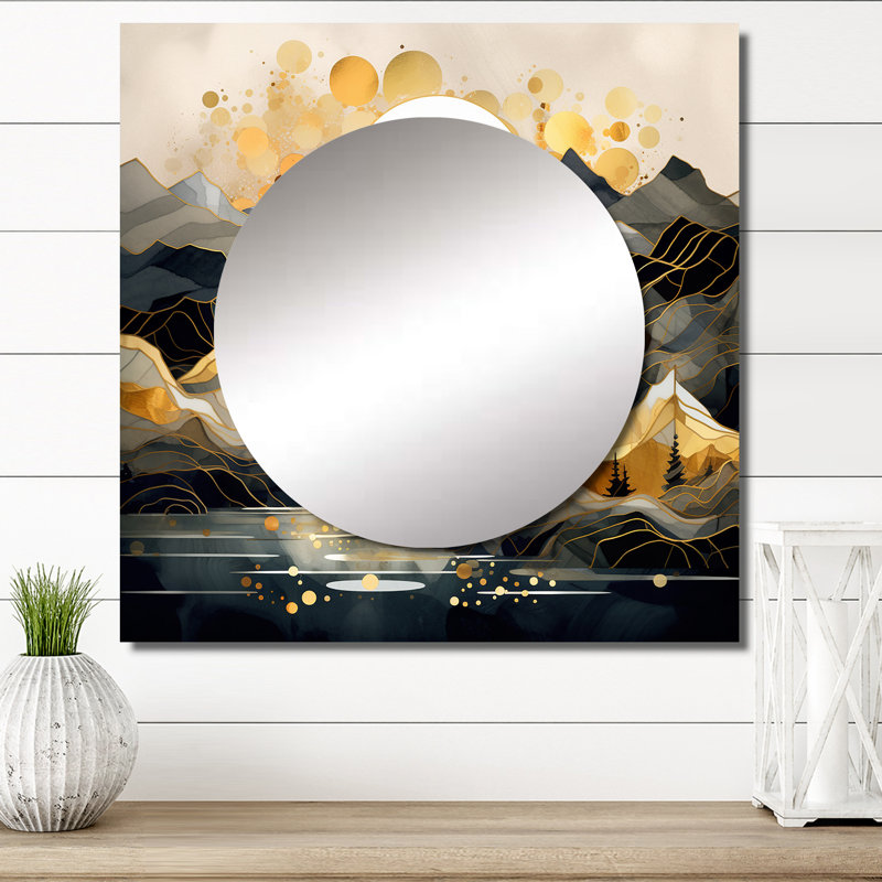 Jolei - Grande décoration murale scandinave à miroir carré scandinave Simplicity II, 29 po x 29 po