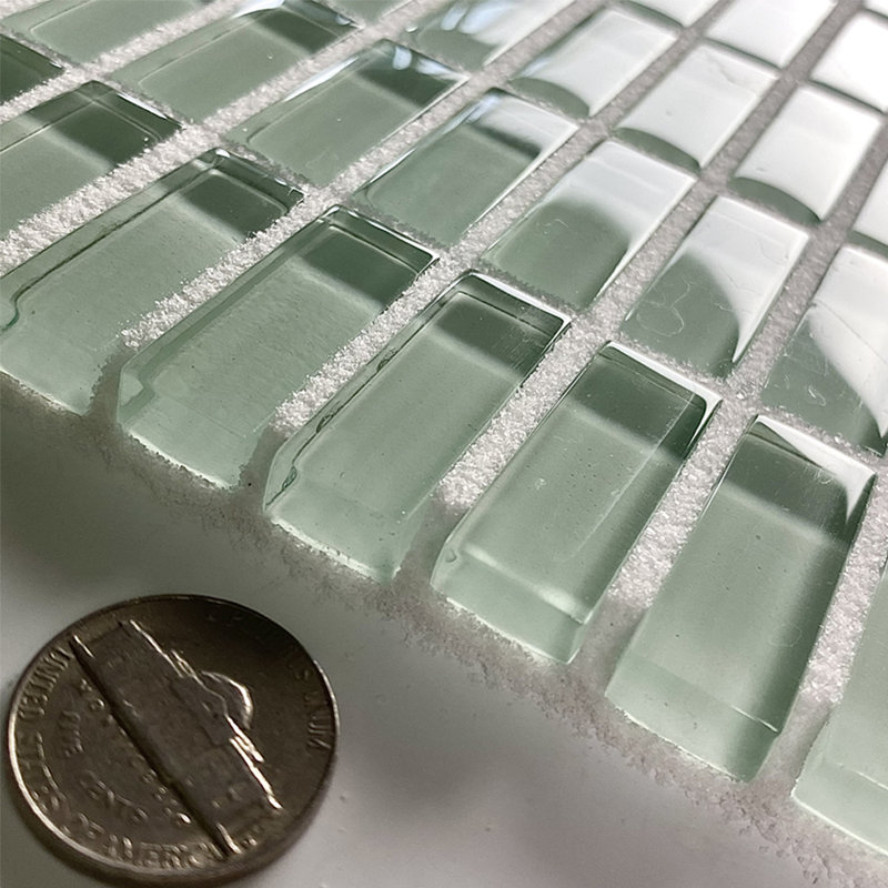 Epiphany 0.5 in. x 1.25 in. Glossy Glass Pressed Edge Stacked Mosaic Decorative Kitchen & Bathroom Wall Tile, Light Blue