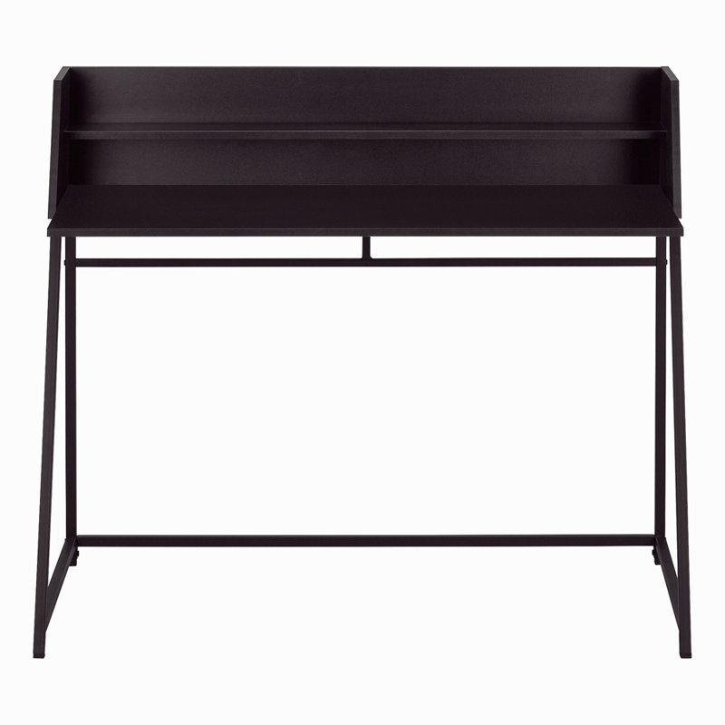 Bureau d'ordinateur, bureau personnel, ordinateur portable, tablettes de rangement, L 48 po, métal stratifié, contemporain, moderne