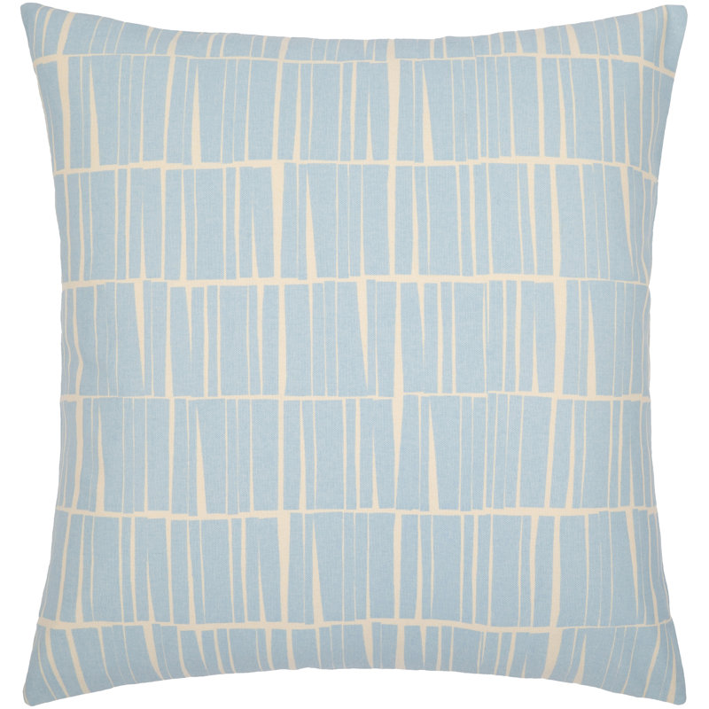 Barrone Abstract Down Reversible Throw Pillow, 18" x 18", Light Blue/Beige