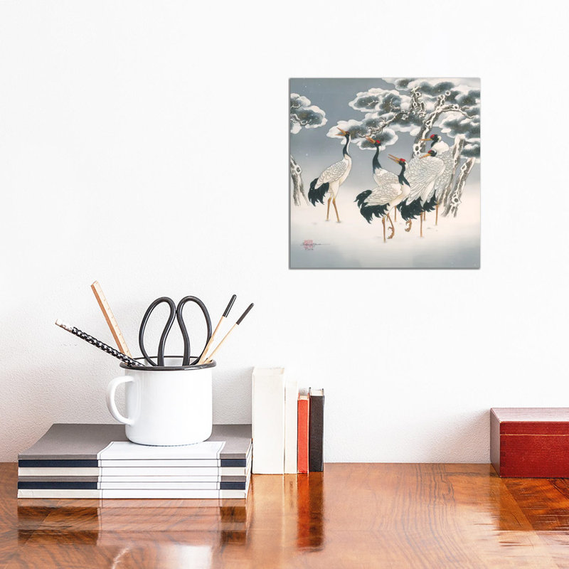 Waiting In The Snow - Painting on Canvas, Wrapped Canvas, 30.48 cm H x 30.48 cm W