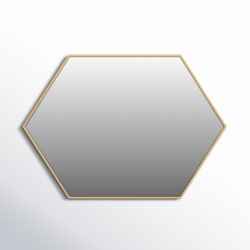 Sabine Metal Hexagon Wall Mirror, 34" x 24", Brass