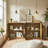 67'' Boho Rattan 4-Door Buffet Cabinet With Storage For Living Room & Entryway
