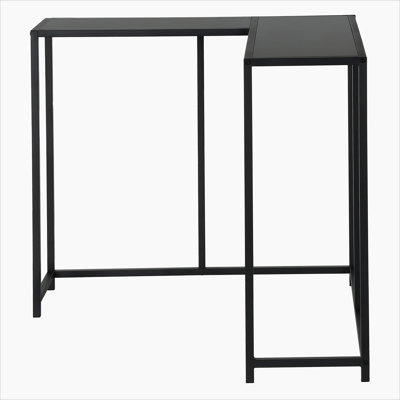 Accent Table, Console, Entryway, Narrow, Corner, Black Laminate, Black Metal, Contemporary, Modern