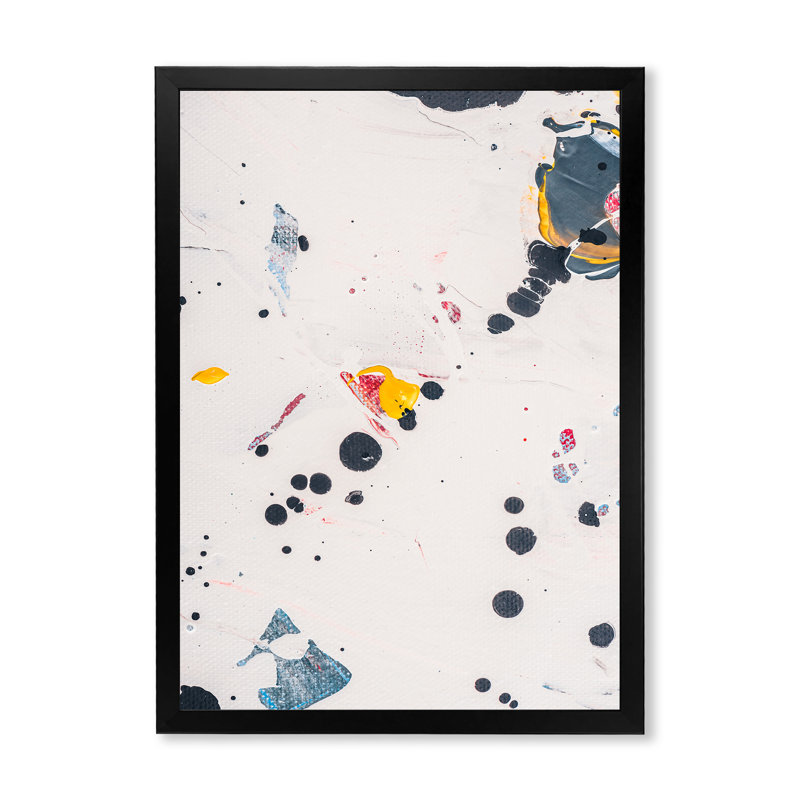 Taches de peinture abstraites noires - Art mural moderne et contemporain sur toile, Impression noire sur toile encadrée