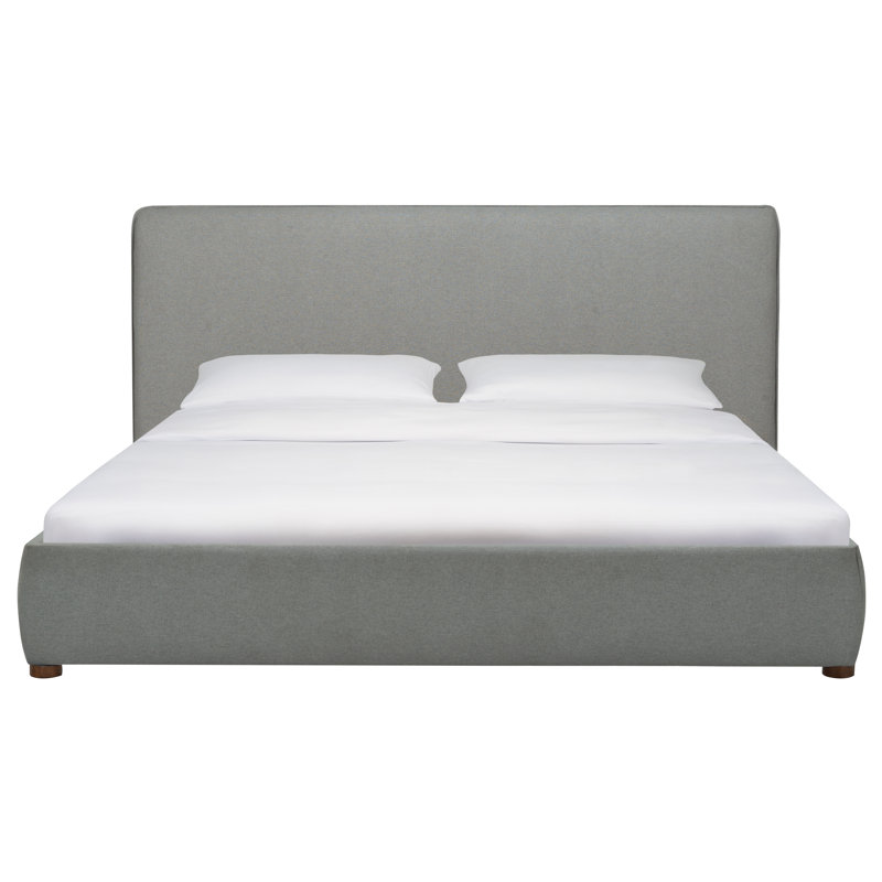 Callahan Upholstered Bed, Light Gray Linen, King