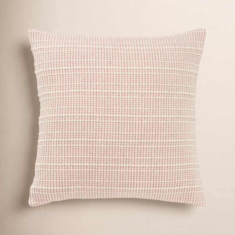 Migina 100% Cotton Throw Square Pillow Cover & Insert, Pink