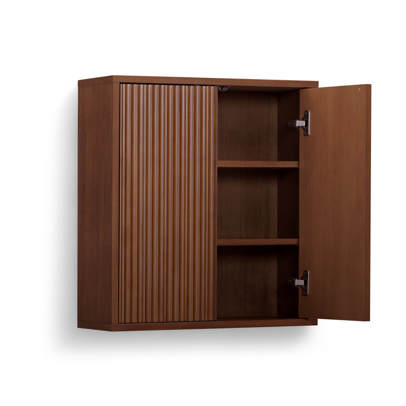 Armoire de rangement murale 2 portes Tremolo, Noyer