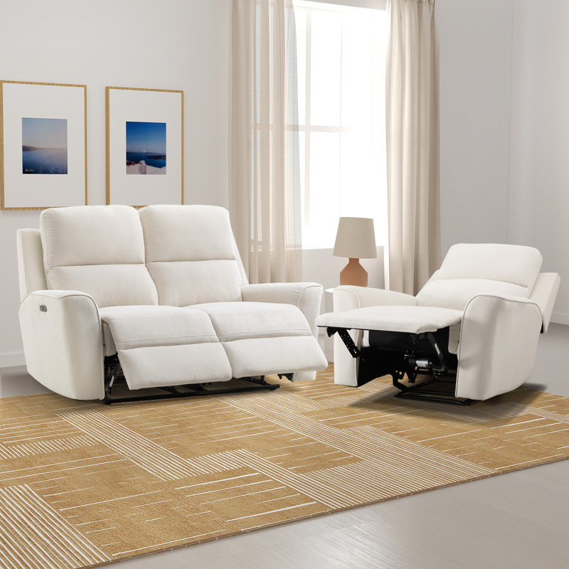 Ensemble de salon inclinable électrique en microfibre 2 pièces Divona