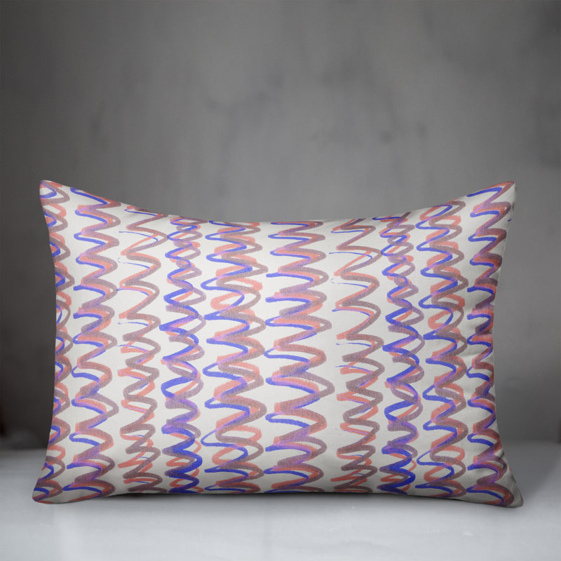  Chevron Polyester Indoor/Outdoor Throw Pillow, Purple, 14" H x 20" W