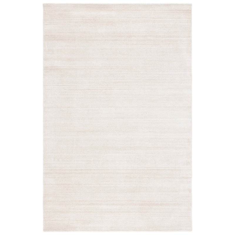 Lavonia Hand-Woven Flatweave Wool Beige Area Rug, Rectangle 5' x 8'