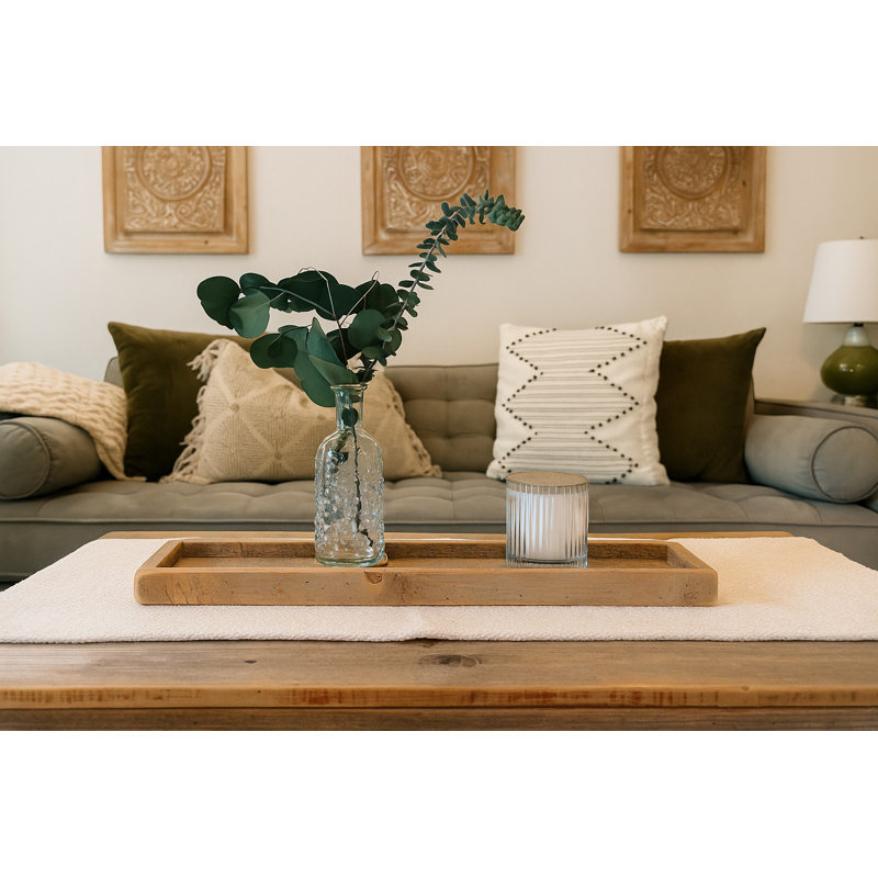 Centre de table en bois récupéré 24 x 4, L 24 po x P 4,75 po x H 1,5 po