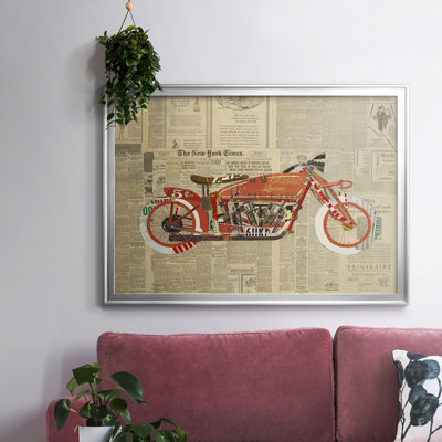 Toile tendue avec châssis rétro vintage rouge prêt à accrocher