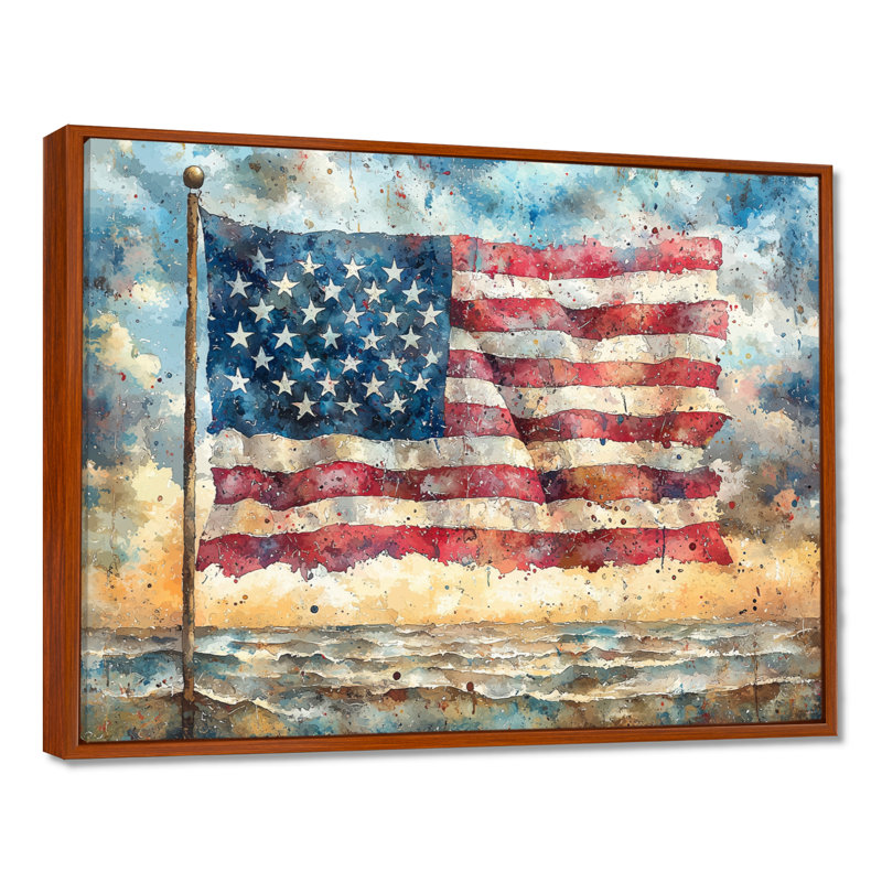 «Damage of Nixon», art mural paysages, H 16 po x l 32 po, Impression encadrée flottante, Brun