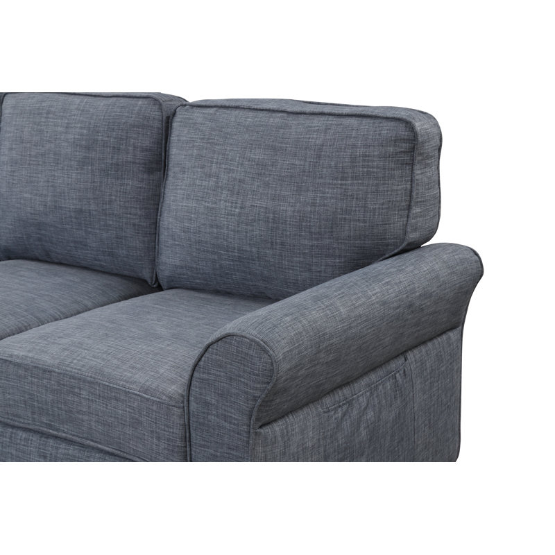 Causeuse Gerwalta, Chenille / mélange de coton bleu foncé
