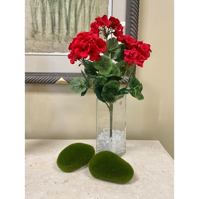 19'' Faux Flowering Plant, Red