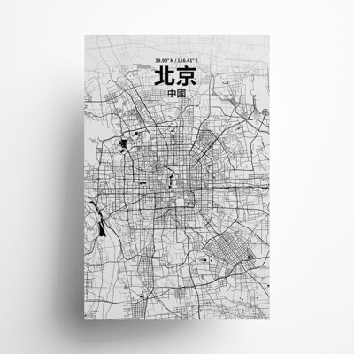 Pékin (chinois traditionnel), impression de carte de la ville