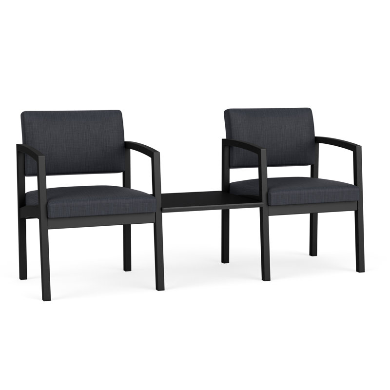 Structure en tandem 2 places avec table centrale Lenox, Noir, Midnight Black, Chaudron Plot Line