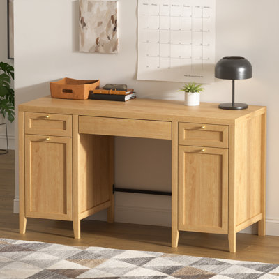 Bureau de direction 52 po avec armoire de rangement et 3 tiroirs Farmhouse