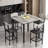 Marble 5-Piece Dining Table Set: Counter-Height Table & Stools | Space-Saving for Kitchen, Office, Small Spaces-2091658089