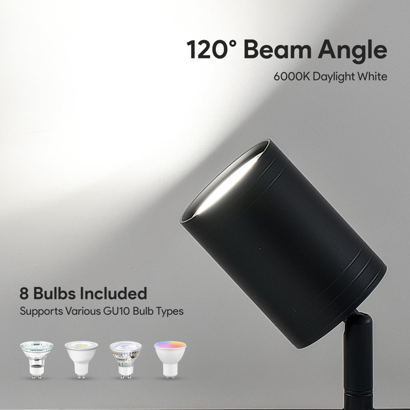 8-Light Adjustable LED Track Lighting Fixture with Colour Temperature Control, Black