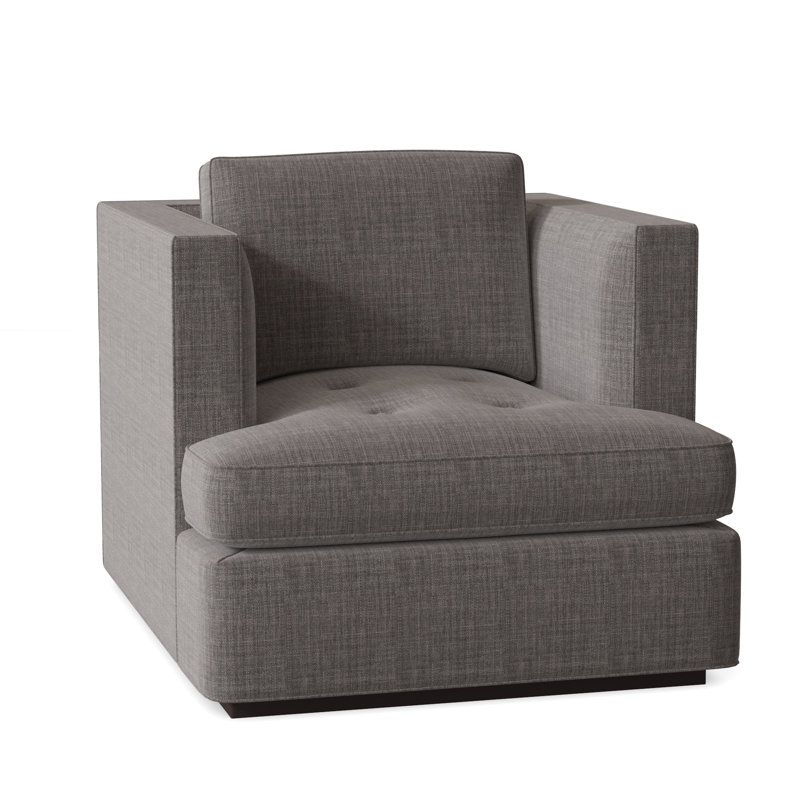 Fauteuil à coussins bas de 39 po Central Park, Gris
