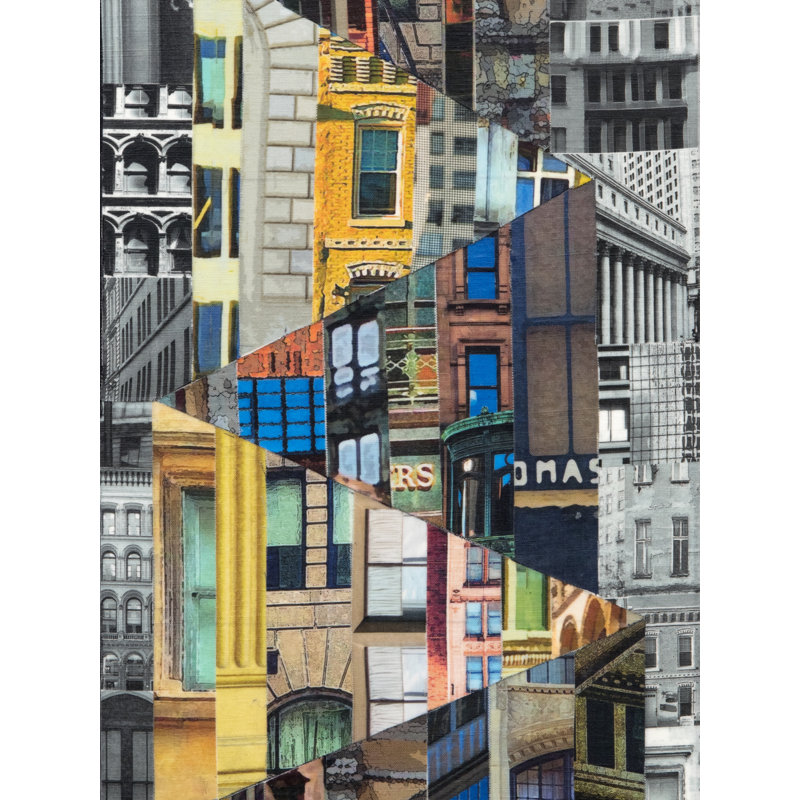 Patchwork City 69 Print by Marilyn Henrion, Black Framed Paper, 31.2" H x 25.2" W