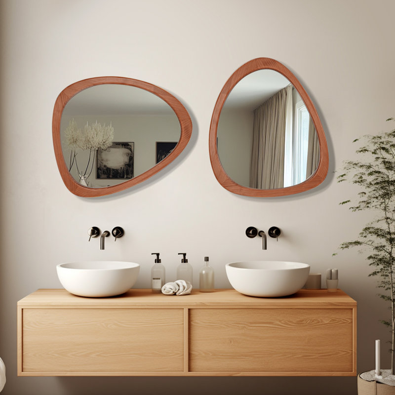 Natural Pine Asymmetrical Wall Mirror